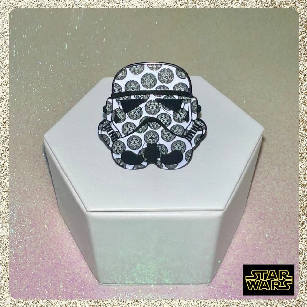 ⭐ Storm Trooper Flower of Life Mandala Enameled Pin EUC